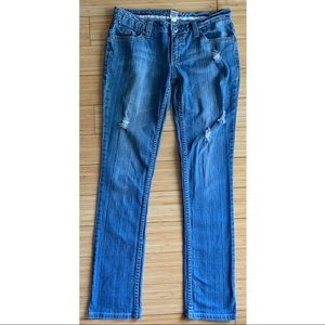 Mudd | Juniors Size 5 Distressed Blue Skinny Jeans